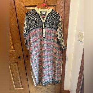 Zoie Kurti Tunic Top Dress Size Medium Large Women’s Long India Jeweled Shirt